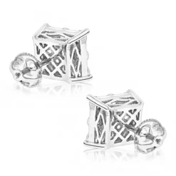 Designer Diamond Stud Earrings For Less 1.75ct 14K White Gold -The King Of Accessories designer diamond stud earrings for less 190ct 14k gold backwh