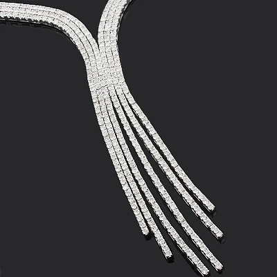 Designer Diamond Tassle Necklace 11.70ct 18K White Gold 2 Designer Diamond Tassle Necklace 11.70ct 18K White Gold - Image 2