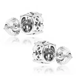 Large Designer Diamond Stud Earrings 1.75ct 14K White Gold -The King Of Accessories designer studs large diamond earrings 175ct 14k gold backwh