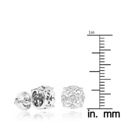 Large Designer Diamond Stud Earrings 1.75ct 14K White Gold -The King Of Accessories designer studs large diamond earrings 175ct 14k gold rulerwh
