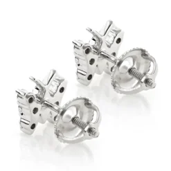 Ladies Diamond Butterfly Earrings Studs 1/2ct 14K White Gold -The King Of Accessories diamond butterfly earrings 048ct 14k p 44628 backwh
