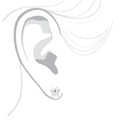 Ladies Diamond Butterfly Earrings Studs 1/2ct 14K White Gold -The King Of Accessories diamond butterfly earrings 048ct 14k p 44628 bodwh