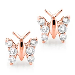 Ladies Diamond Butterfly Earrings Studs 1/2ct 14K White Gold -The King Of Accessories diamond butterfly earrings 048ct 14k p 44628 ro