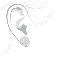 Large Diamond Circle Earrings Studs In Sterling Silver 0.22ct -The King Of Accessories diamond circle earrings 023ct sterling silver p 47924 bodwh