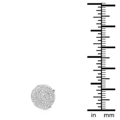 Pave Diamond Circle Earrings Studs 0.24ct Sterling Silver -The King Of Accessories diamond circle earrings 024ct sterling silver p 47926 ruler