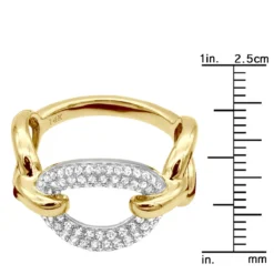 Luxurman 14K Yellow Gold Cuban Link Chain Design Ladies Diamond Cocktail Ring 0.6ct -The King Of Accessories diamond cocktail ring for women in 14k gold cuban link chain design 06ct 803214 rulerye 20211214
