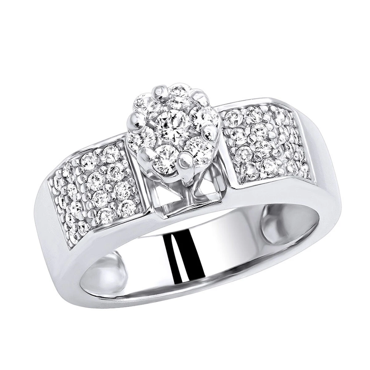 Affordable Pre-Set Diamond Engagement Ring 14K White Gold .75 1 Affordable Pre-Set Diamond Engagement Ring 14K White Gold .75