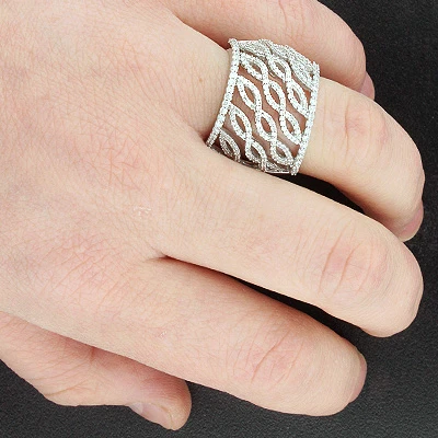 14K White Gold Diamond Ring 1.25 3 14K White Gold Diamond Ring 1.25 - Image 3