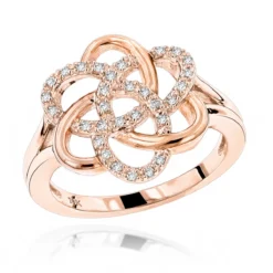 Diamond Flower Ring 10K White Gold 0.13ct Gold -The King Of Accessories diamond flower ring in rose gold 018ct 10k gold ro