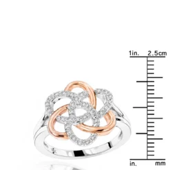 Diamond Flower Ring 10K White Gold 0.13ct Gold -The King Of Accessories diamond flower ring in rose gold 018ct 10k gold rulerwh