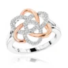 Diamond Flower Ring 10K White Gold 0.13ct Gold