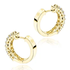 Diamond Hoop Earrings 14K Yellow Gold 1.73ct -The King Of Accessories diamond hoop earrings 14k 173ct p 40482 backye