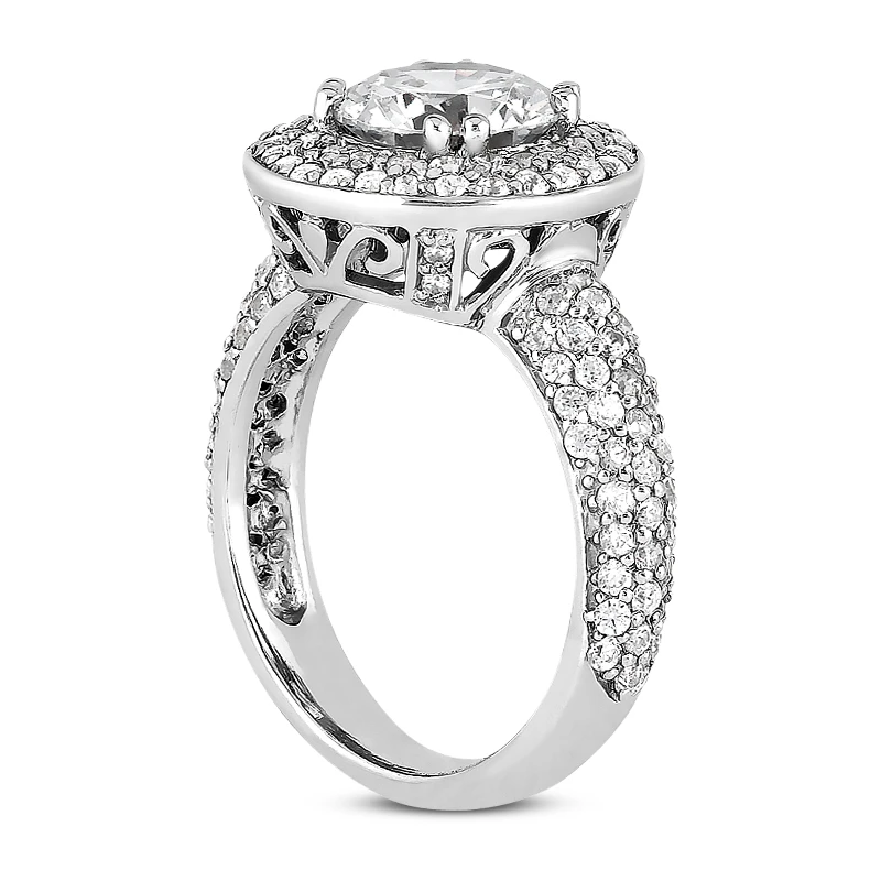 Diamond Platinum Engagement Ring 1.89ct 2 Diamond Platinum Engagement Ring 1.89ct - Image 2