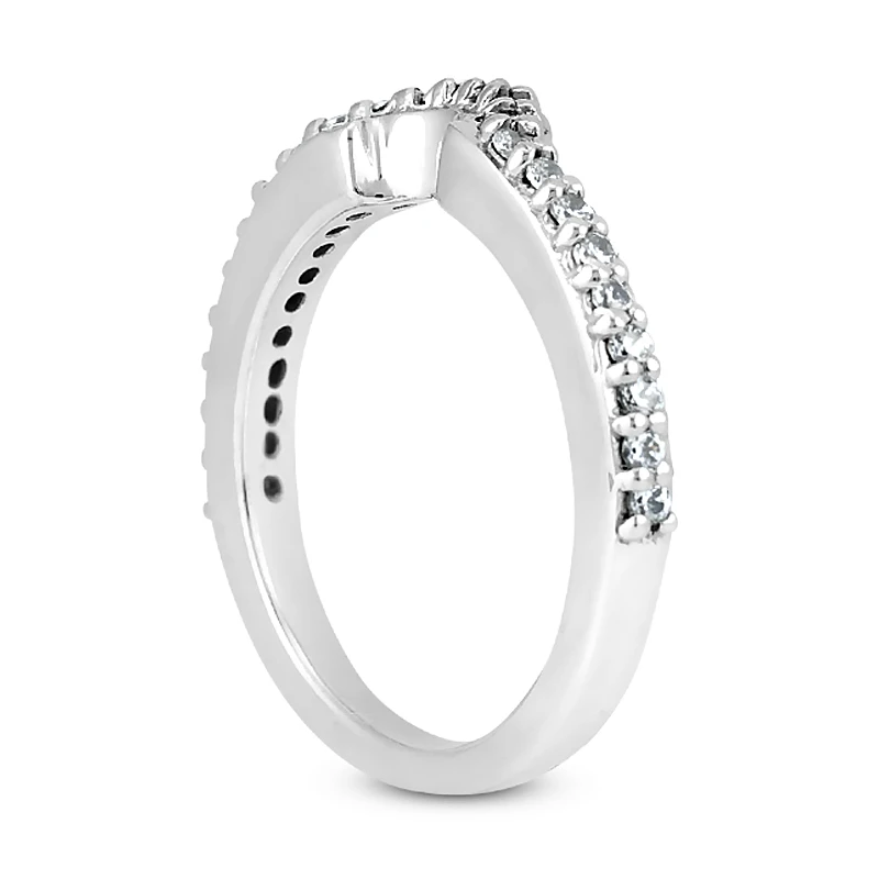 Ultra Thin Diamond Platinum Engagement Wedding Band 0.38ct 2 Ultra Thin Diamond Platinum Engagement Wedding Band 0.38ct - Image 2