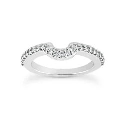 Ultra Thin Diamond Platinum Engagement Wedding Band 0.38ct