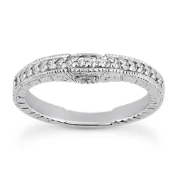 Thin Diamond Platinum Engagement Wedding Ring 0.28ct 3.1mm