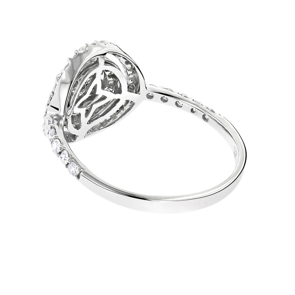 14K White Gold Designer Diamond Circle Ring 0.5 Ctw 4 14K White Gold Designer Diamond Circle Ring 0.5 Ctw - Image 4