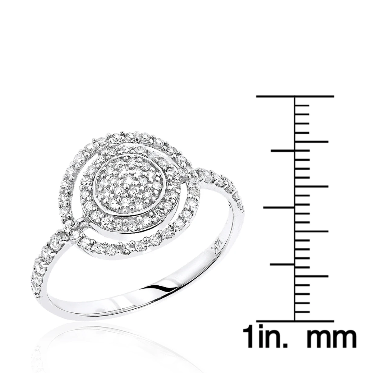 14K White Gold Designer Diamond Circle Ring 0.5 Ctw 6 14K White Gold Designer Diamond Circle Ring 0.5 Ctw - Image 6