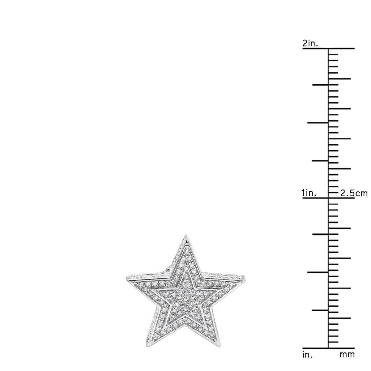 Large Diamond Star Earrings 0.20ct Sterling Silver 4 Large Diamond Star Earrings 0.20ct Sterling Silver - Image 4