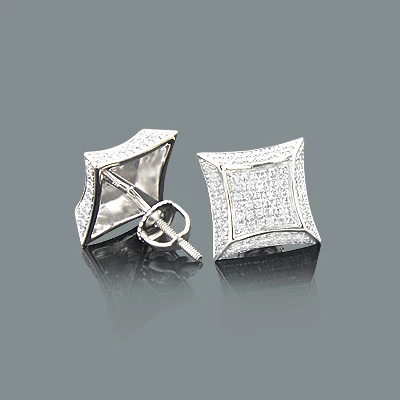 Diamond Stud Earrings In Sterling Silver 0.33ct 1 Diamond Stud Earrings In Sterling Silver 0.33ct