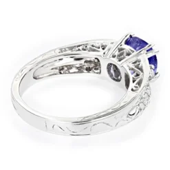 Diamond Tanzanite Engagement Ring For Women 14K White Gold 0.3 Ctd 1.5ctt 9 Diamond Tanzanite Engagement Ring For Women 14K White Gold 0.3 Ctd 1.5ctt -The King Of Accessories diamond tanzanite engagement ring for women 14k gold 029ctd 15ctt backwh