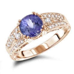 Diamond Tanzanite Engagement Ring For Women 14K White Gold 0.3 Ctd 1.5ctt 8 Diamond Tanzanite Engagement Ring For Women 14K White Gold 0.3 Ctd 1.5ctt -The King Of Accessories diamond tanzanite engagement ring for women 14k gold 029ctd 15ctt ro