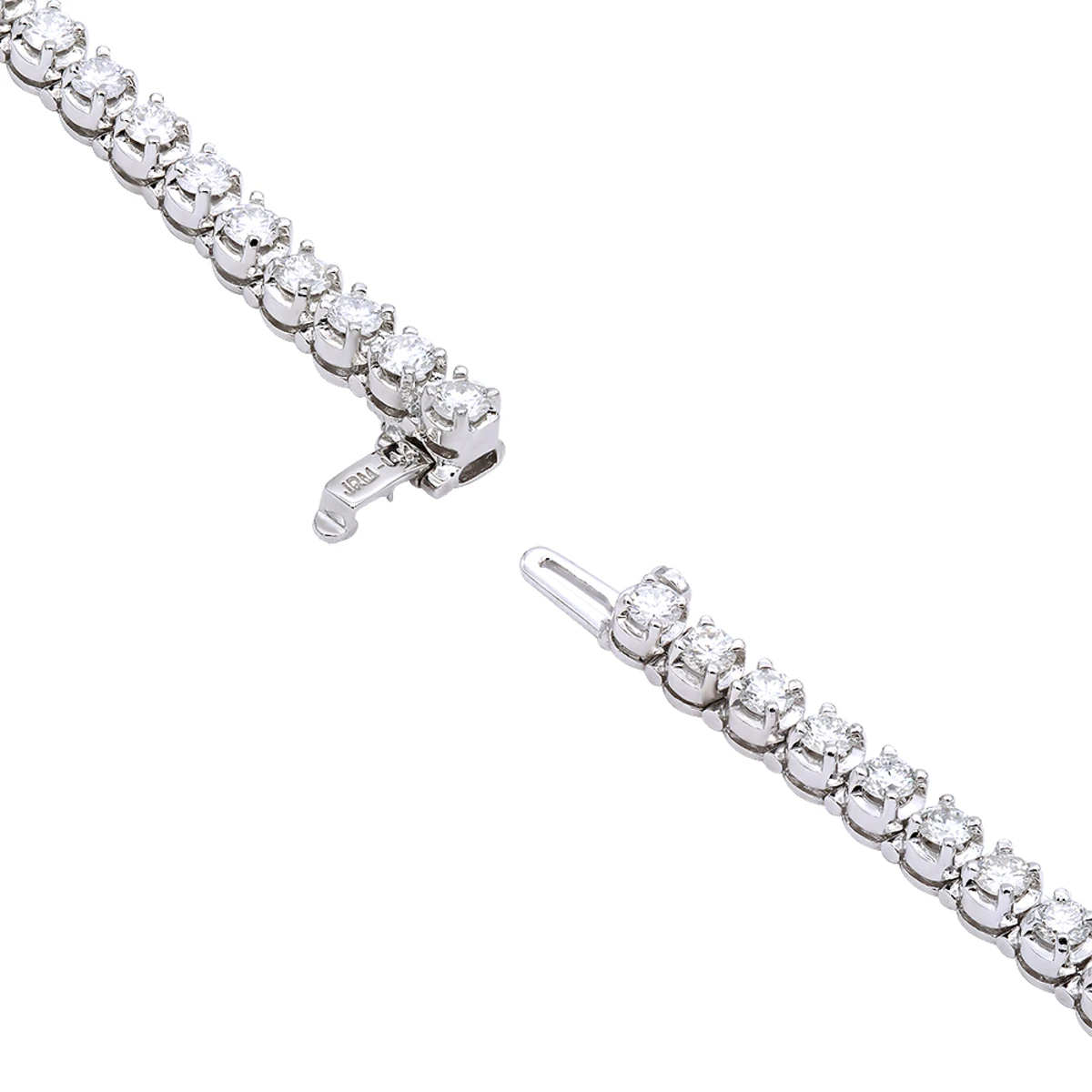 Diamond Tennis Bracelet 5.50ct - 14K White Gold Round Prong 4 Diamond Tennis Bracelet 5.50ct - 14K White Gold Round Prong - Image 4
