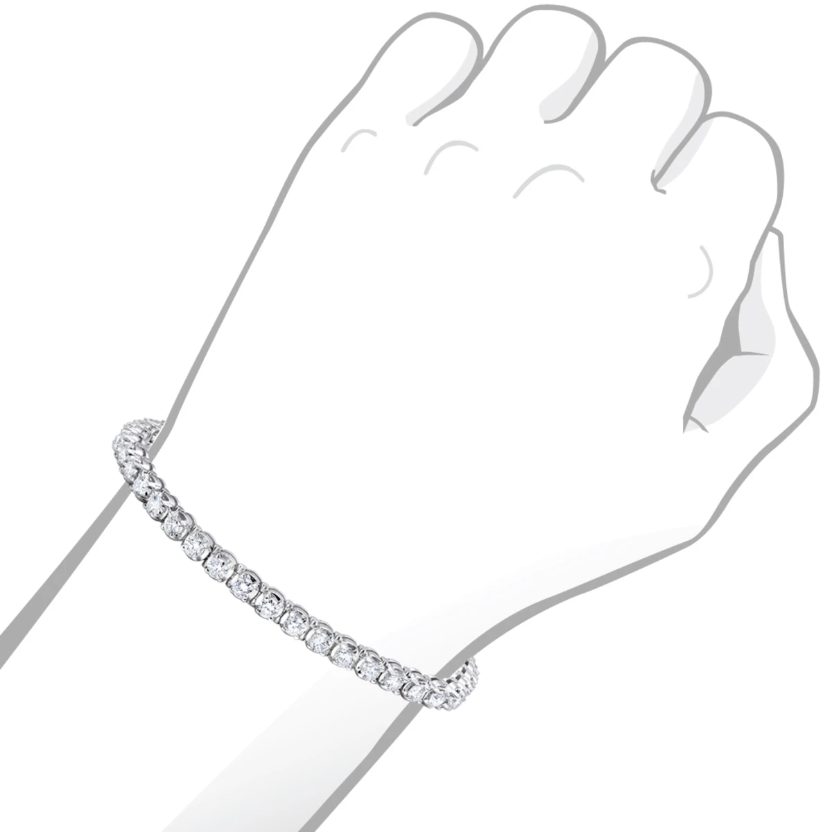 Diamond Tennis Bracelet 5.50ct - 14K White Gold Round Prong 5 Diamond Tennis Bracelet 5.50ct - 14K White Gold Round Prong - Image 5