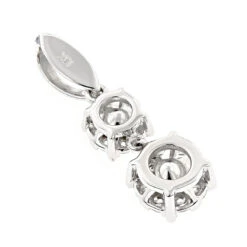 18K White Gold Double Cluster Diamond Pendant 0.49ct By Luccello 8 18K White Gold Double Cluster Diamond Pendant 0.49ct By Luccello -The King Of Accessories double cluster diamond pendant 049ct 18k luccello jewelry backwh
