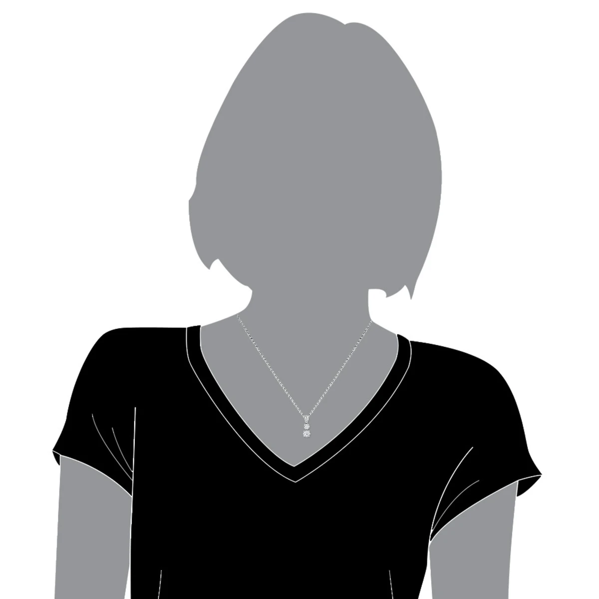 18K White Gold Double Cluster Diamond Pendant 0.49ct By Luccello 5 18K White Gold Double Cluster Diamond Pendant 0.49ct By Luccello - Image 5