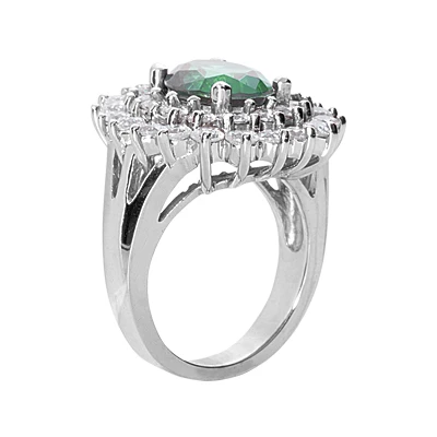 14K White Gold Ladies Gemstone Diamond & Emerald Ring 1.96ctd 3cte 3 14K White Gold Ladies Gemstone Diamond & Emerald Ring 1.96ctd 3cte - Image 3