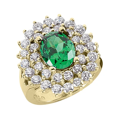 14K White Gold Ladies Gemstone Diamond & Emerald Ring 1.96ctd 3cte 2 14K White Gold Ladies Gemstone Diamond & Emerald Ring 1.96ctd 3cte - Image 2