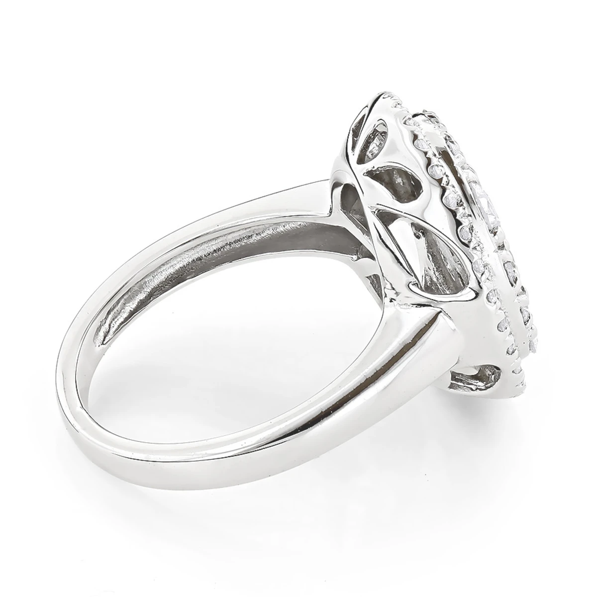 Ladies Cluster Halo Diamond Engagement Ring 2.84ct 14K White Gold 4 Ladies Cluster Halo Diamond Engagement Ring 2.84ct 14K White Gold - Image 4