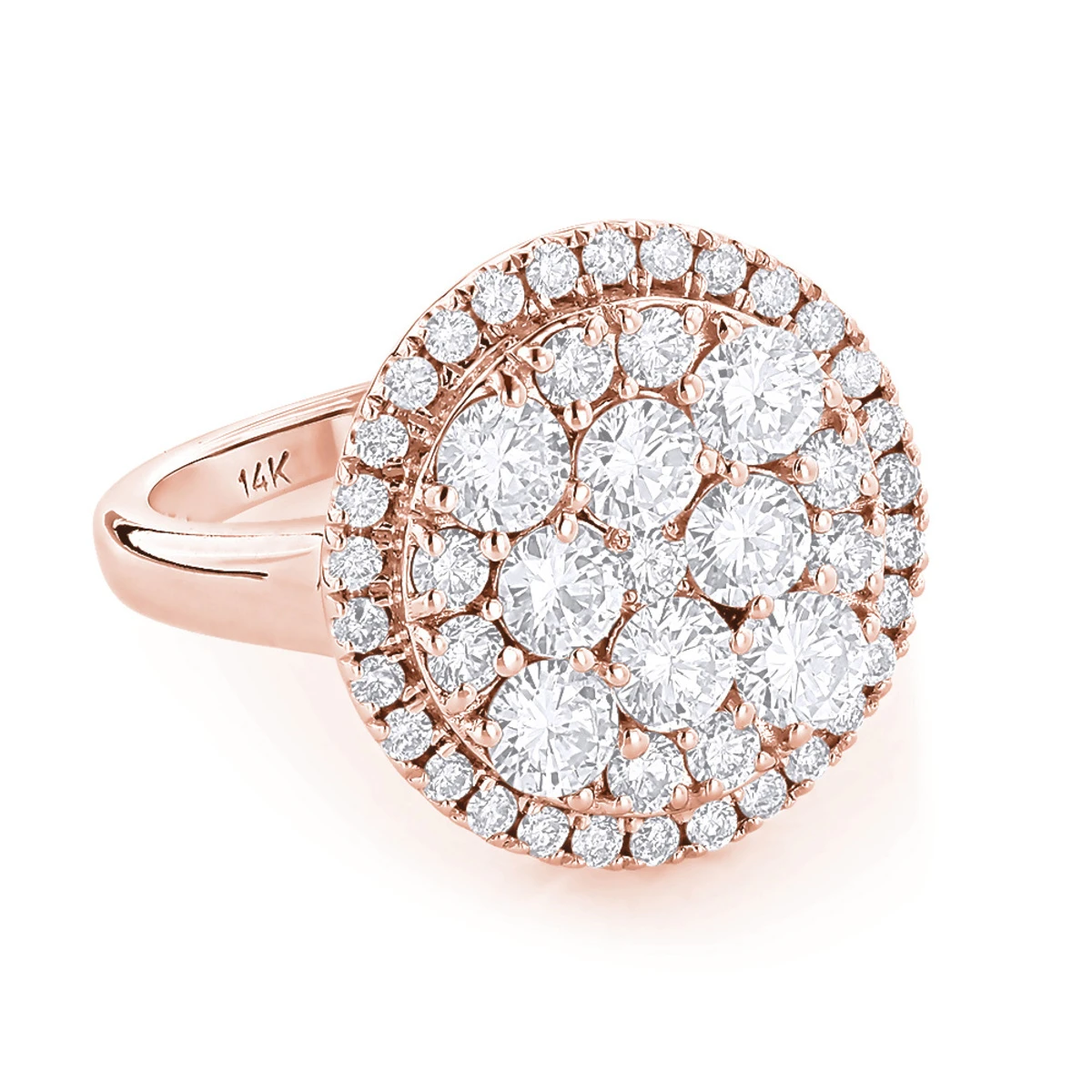 Ladies Cluster Halo Diamond Engagement Ring 2.84ct 14K White Gold 3 Ladies Cluster Halo Diamond Engagement Ring 2.84ct 14K White Gold - Image 3