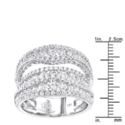 Exquisite 14K White Gold Diamond Cocktail Ring For Women By Luxurman 2.75ct 11 Exquisite 14K White Gold Diamond Cocktail Ring For Women By Luxurman 2.75ct -The King Of Accessories exquisite 14k gold diamond cocktail ring for women by luxurman 275ct rulerwh