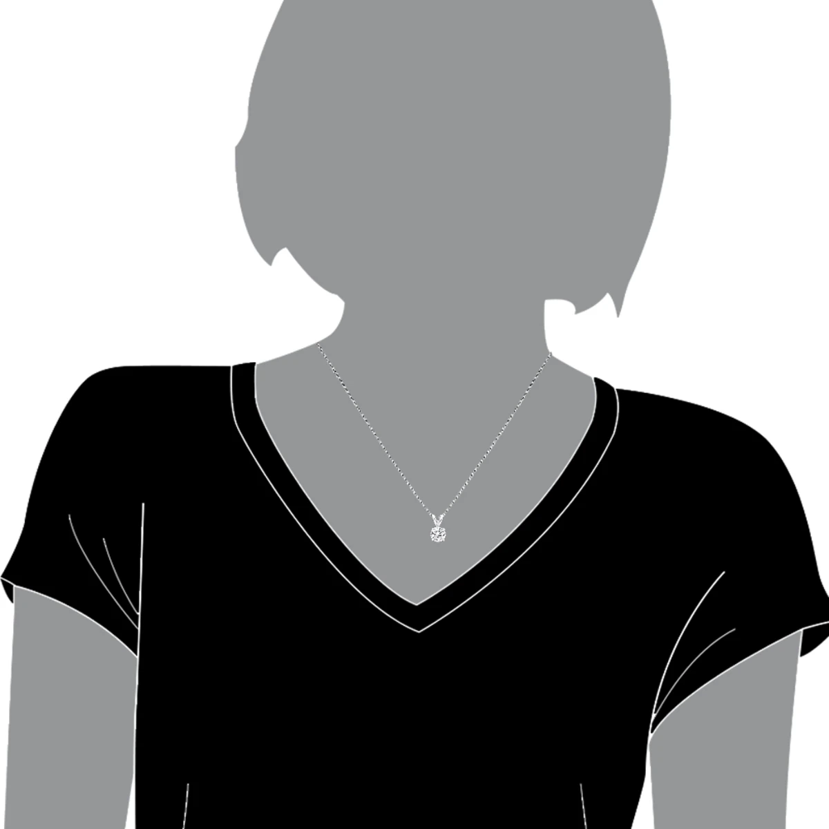 14K White Gold Floating 1/2-3 Carat Diamond Solitaire Pendant Ladies Necklace 7 14K White Gold Floating 1/2-3 Carat Diamond Solitaire Pendant Ladies Necklace - Image 7