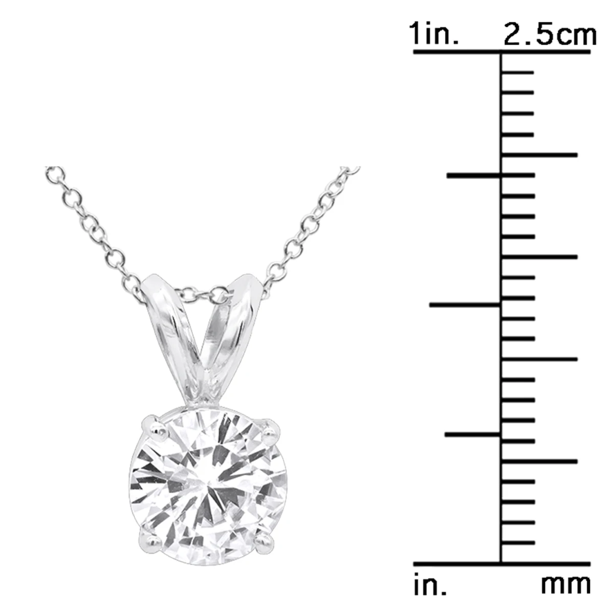 14K White Gold Floating 1/2-3 Carat Diamond Solitaire Pendant Ladies Necklace 8 14K White Gold Floating 1/2-3 Carat Diamond Solitaire Pendant Ladies Necklace - Image 8
