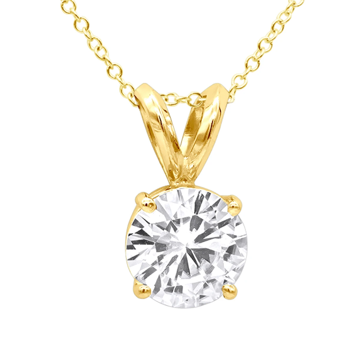 14K White Gold Floating 1/2-3 Carat Diamond Solitaire Pendant Ladies Necklace 2 14K White Gold Floating 1/2-3 Carat Diamond Solitaire Pendant Ladies Necklace - Image 2