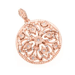 Ladies Diamond Medallion Flower Pendant 0.12ct 10K White Gold 7 Ladies Diamond Medallion Flower Pendant 0.12ct 10K White Gold -The King Of Accessories flower jewelry ladies diamond medallion pendant 012ct 10k ro