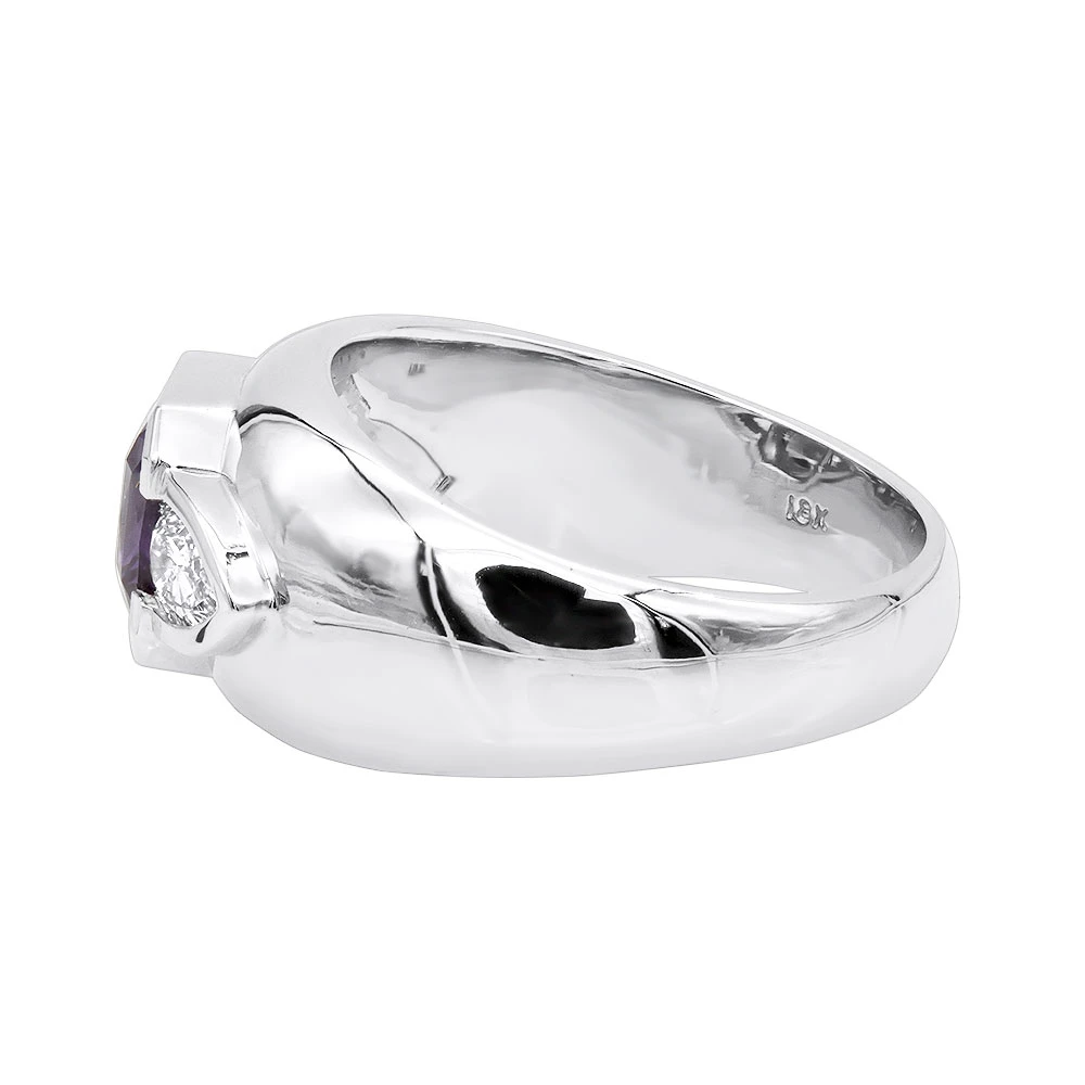 Gemstone Cocktail Rings Ladies Diamond And Amethyst Ring 18K White Gold 2.2ct 4 Gemstone Cocktail Rings Ladies Diamond And Amethyst Ring 18K White Gold 2.2ct - Image 4