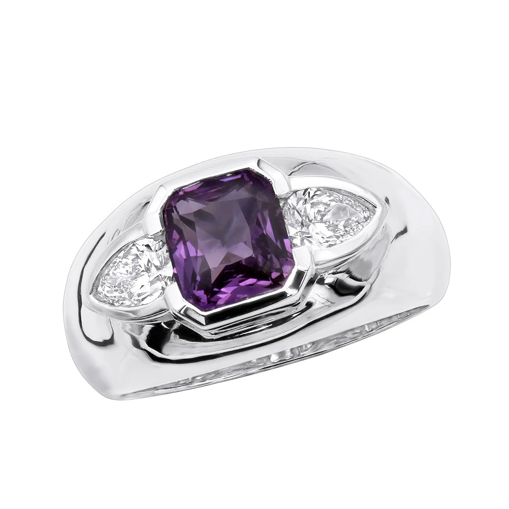 Gemstone Cocktail Rings Ladies Diamond And Amethyst Ring 18K White Gold 2.2ct 1 Gemstone Cocktail Rings Ladies Diamond And Amethyst Ring 18K White Gold 2.2ct