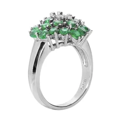 Ladies Diamond And Emerald Ring 14K White Gold 0.24ctd 4.40ct -The King Of Accessories gemstone jewelry ladies diamond and emerald ring 14k 024ctd 440cte p 29488 back white