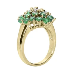 Ladies Diamond And Emerald Ring 14K White Gold 0.24ctd 4.40ct -The King Of Accessories gemstone jewelry ladies diamond and emerald ring 14k 024ctd 440cte p 29488 back yellow