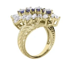 Ladies Diamond And Sapphire Ring 14K White Gold 1.90ctd 1.60cts -The King Of Accessories gemstone jewelry ladies diamond and sapphire ring 14k 190ctd 160cts p 29675 back yellow