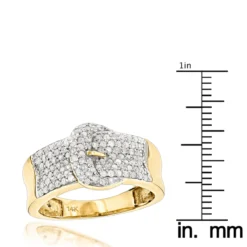 14K Yellow Gold Buckle Ring With Diamonds 0.8ct For Women 11 14K Yellow Gold Buckle Ring With Diamonds 0.8ct For Women -The King Of Accessories gold buckle ring with diamonds 14k 1ct womens jewelry p 50292 rulerye