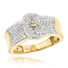 14K Yellow Gold Buckle Ring With Diamonds 0.8ct For Women