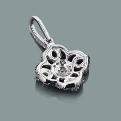 Gold Diamond Flower Pendant 0.29ct 14K White Gold -The King Of Accessories gold diamond flower pendant 029ct 14k gold 4