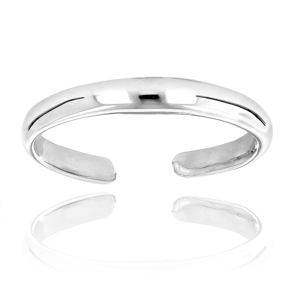Thin Adjustable Solid 14K White Gold Toe Ring Band 1 Thin Adjustable Solid 14K White Gold Toe Ring Band