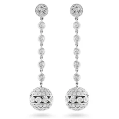 Golden Globes Diamond Dangle Earrings 3ct 14K White Gold