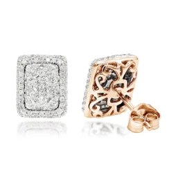 Halo 3 Carat Look Cluster Diamond Stud Earrings 1ct By Luxurman -The King Of Accessories halo 3 carat look cluster diamond stud earrings 1ct by luxurman ro